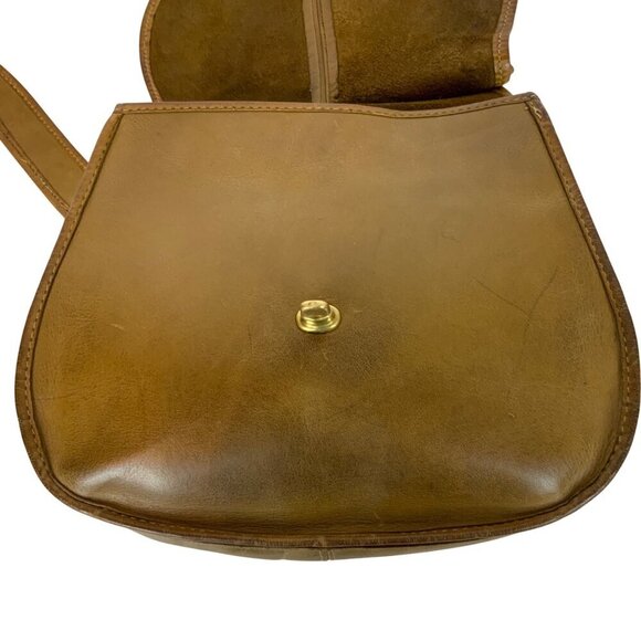 RARE Coach Crescent Shoulder Bag 9235 Pre-Creed Metal Tag Brown Leather 1972-73 - Picture 7 of 15